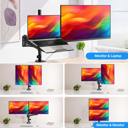 Levantu Star Black - Monitor arm Black for 2 screens - Monitor bracket