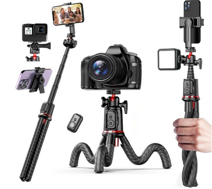 Trépied octobus flexible LEVANTU pour smartphone et appareil photo 4 en 1