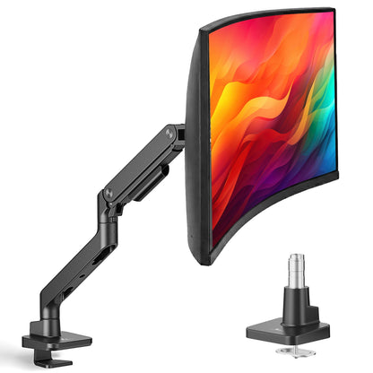 LEVANTU® Heavy Duty Monitor Arm voor - Monitorbeugel met Gasveer - Ultrawide monitor arm - Monitor beugel tot 49 inch -20 kg- Monitor standaard - Zwart Mat