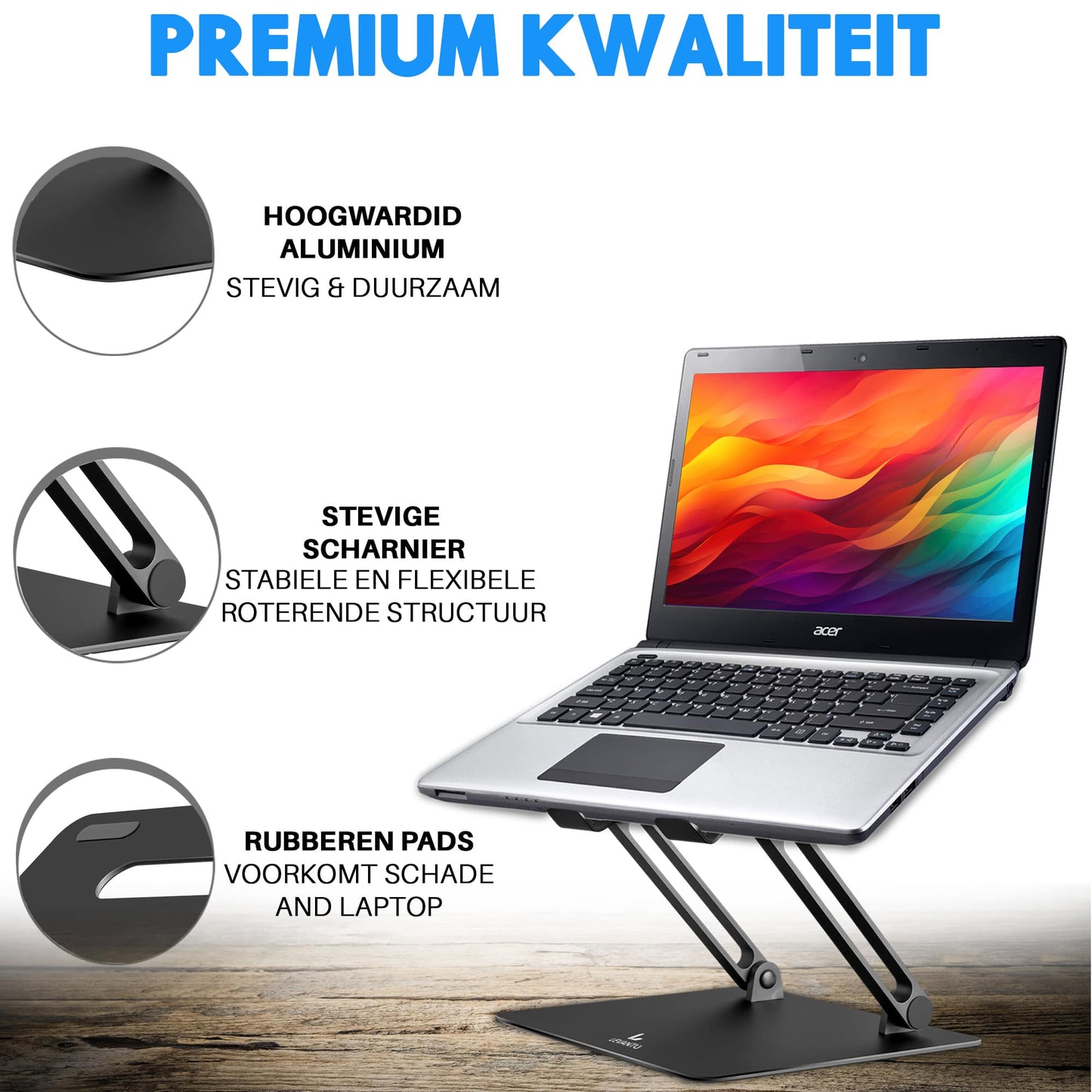 LEVANTU MIA- Laptop Standaard - Laptopverhoger- Zwart