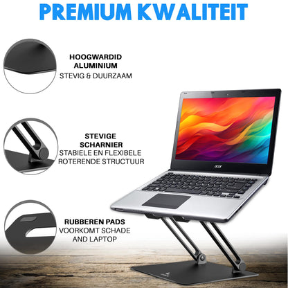 LEVANTU MIA- Laptop Standaard - Laptopverhoger- Zwart