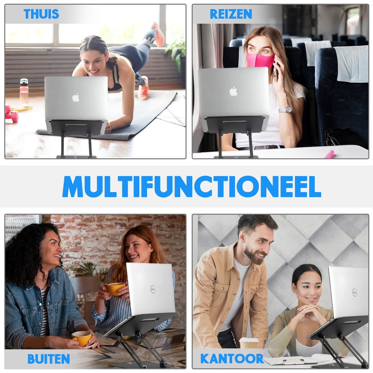 LEVANTU MIA- Laptop Standaard - Laptopverhoger- Zwart