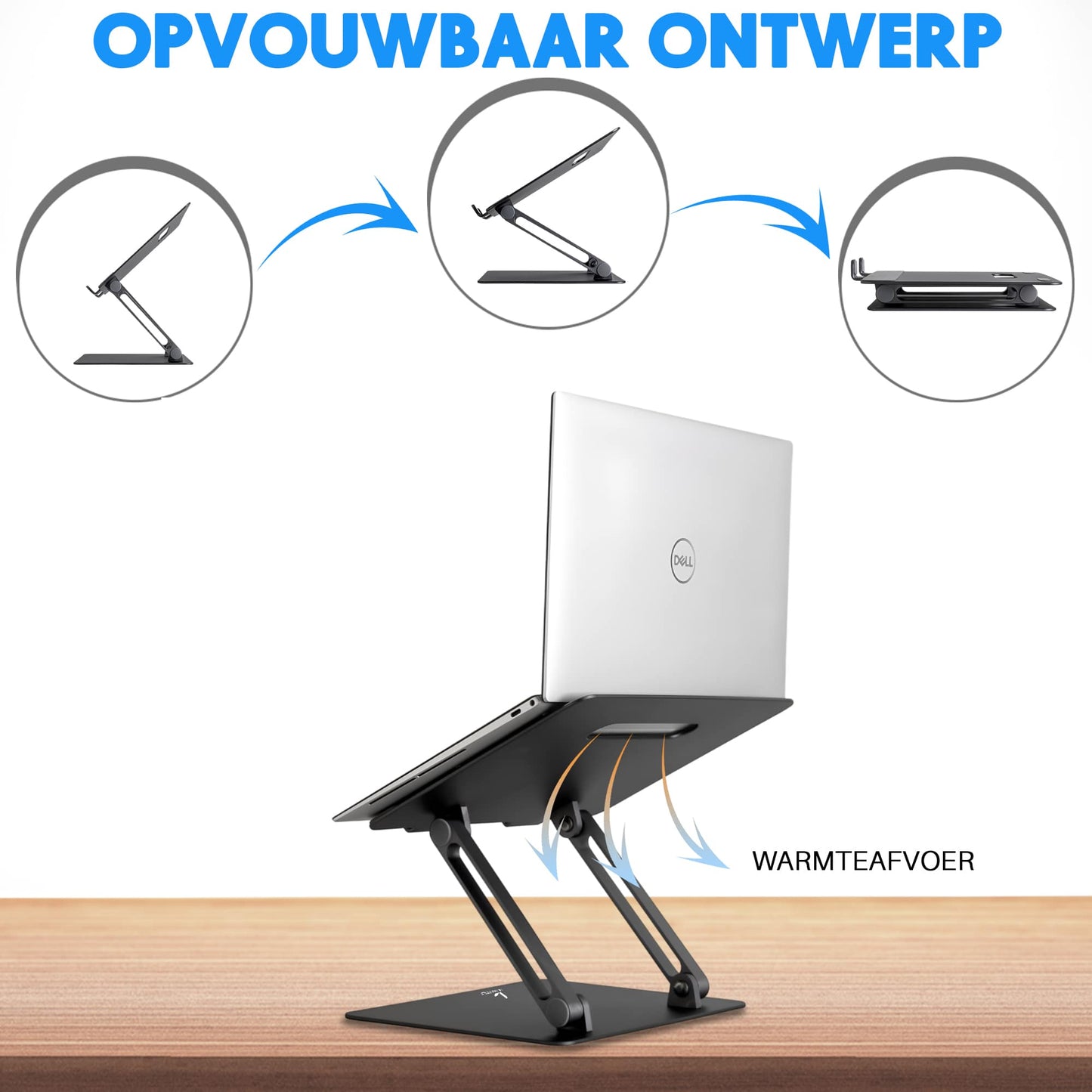 LEVANTU MIA- Laptop Standaard - Laptopverhoger- Zwart