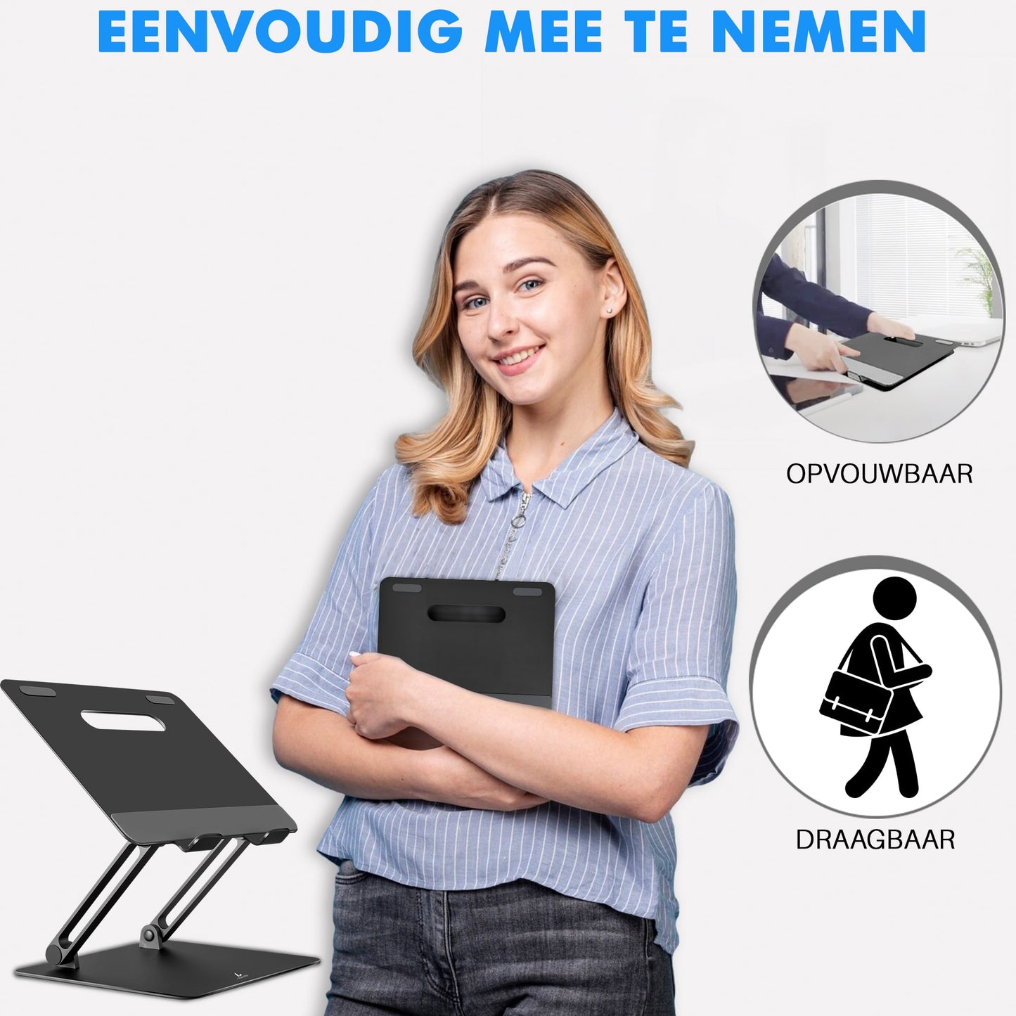 LEVANTU MIA- Laptop Standaard - Laptopverhoger- Zwart