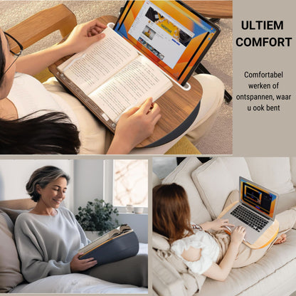 Coussin pour ordinateur portable LEVANTU - Support pour les genoux - Gris