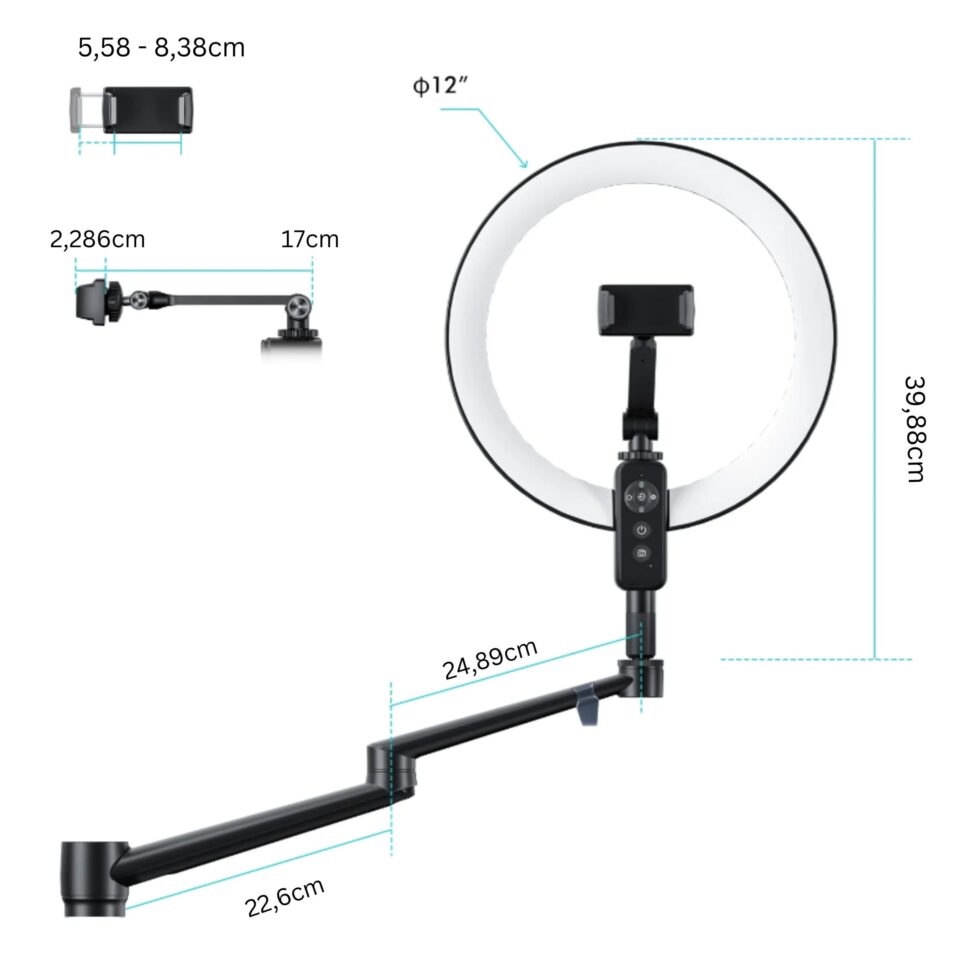 Ringlamp+ Mobile houder / Camara Adapter