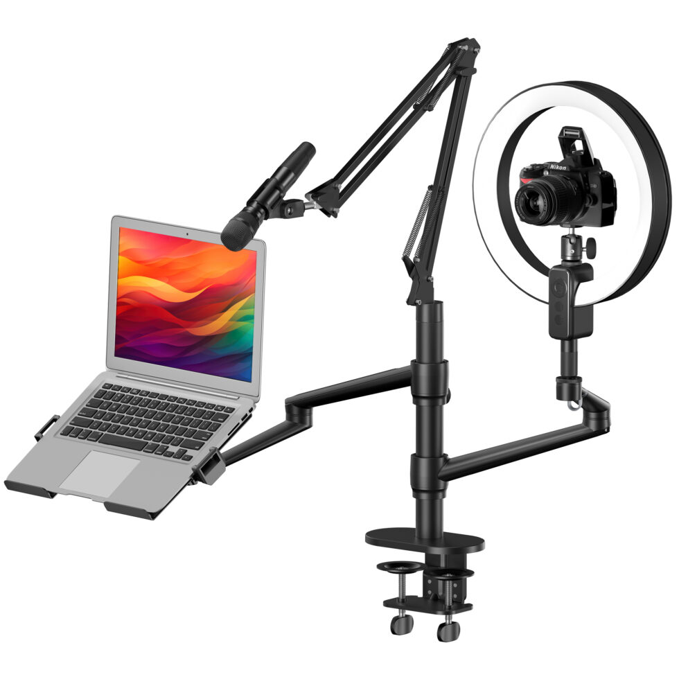 Levantu Nova - 5 in 1 monitor arm laptop arm met ringlamp