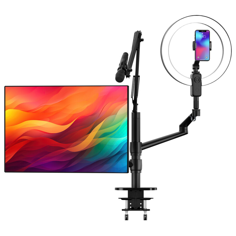 Levantu Nova - 5 in 1 monitor arm laptop arm met ringlamp