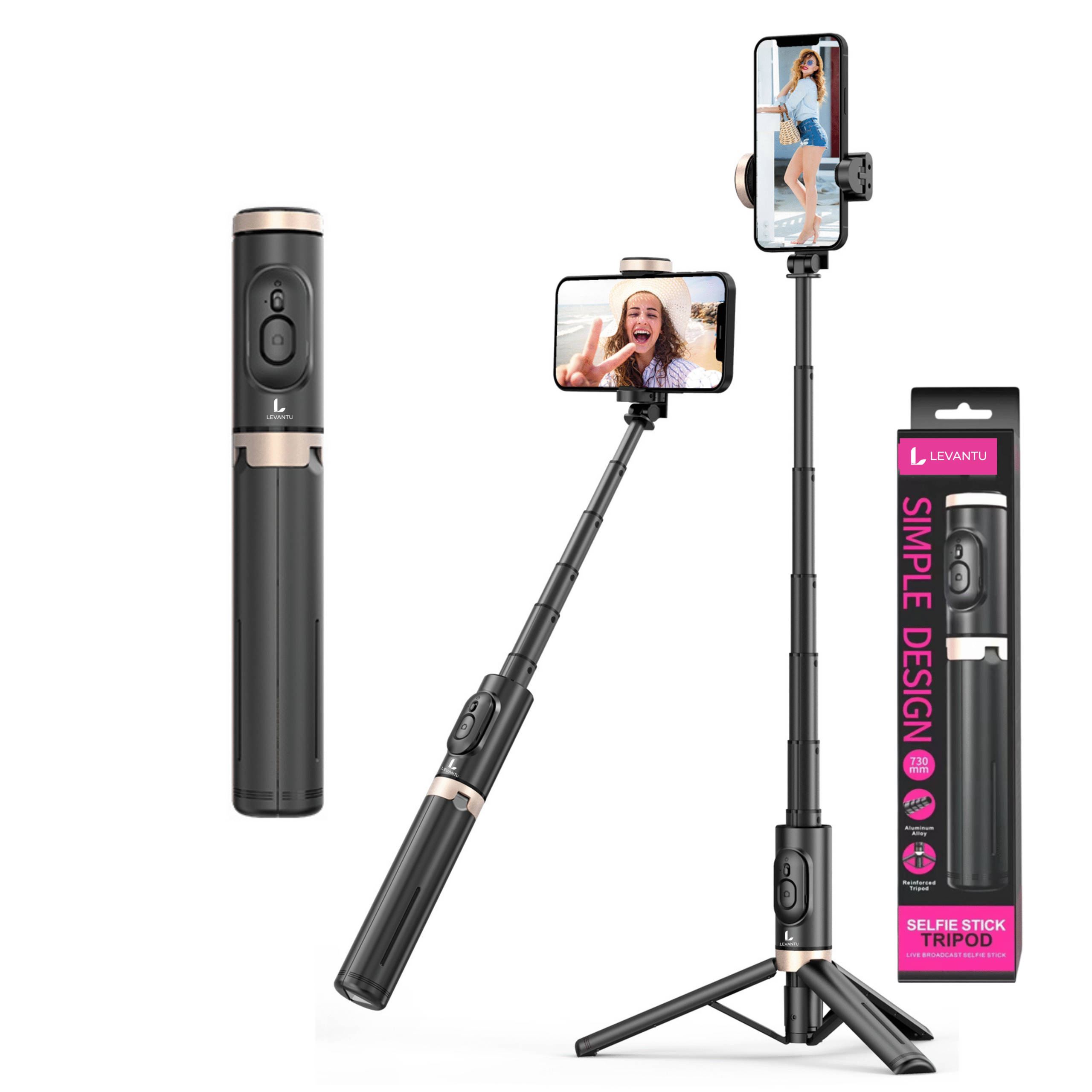 LEVANTU 3 in 1 Selfie Stick Tripod
