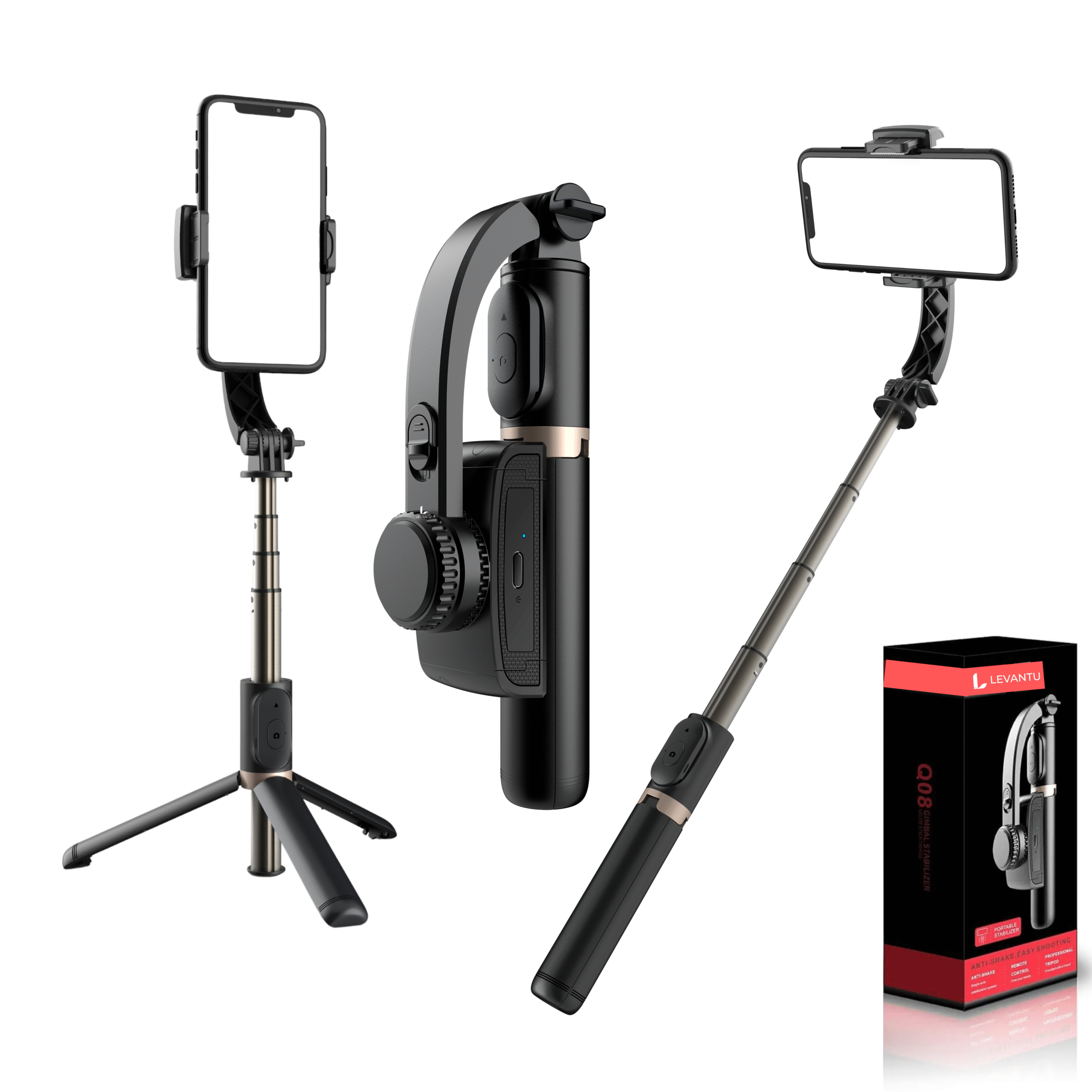 LEVANTU Gimbal Stabilisator voor Smartphone