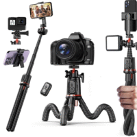 LEVANTU Flexibele Octobus Tripod statief voor smartphone en camera 4 in 1